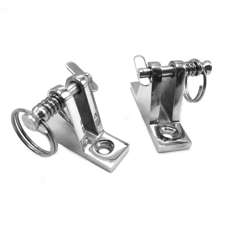 Amadget 4 Pack Bimini Top 90Â°Deck Hinge with Removable Pin, 316 Stainless Steel Marine Boat Hinge Mount Bimini Top Fitting Hardware - Image 3